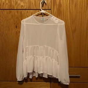 UO baby pink chiffon shirt
